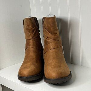 Lifestride Katie Side Zip Boot In Cognac Size 7.5